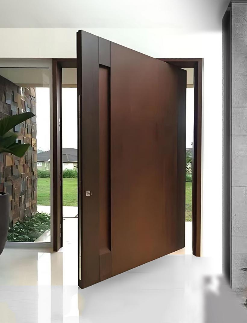 Mahogany entrance door, pivot